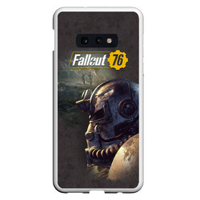 Чехол для Samsung S10E с принтом Fallout 76 в Кировске, Силикон | Область печати: задняя сторона чехла, без боковых панелей | Тематика изображения на принте: fallout | fallout 76 | future | rpg | valt tec | war | wasteland | будущее | война | костюм | постапокалипсис | рпг | фалаут | фолаут | фоллаут | фолыч | ядерная пустошь