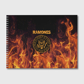Альбом для рисования с принтом Ramones в Кировске, 100% бумага
 | матовая бумага, плотность 200 мг. | Тематика изображения на принте: ramones | джонни | джоуи | ди ди томми | рамон | рамонес | рамоун | рамоунз | рамоунс | рок группа