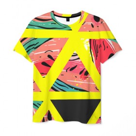 Мужская футболка 3D с принтом Summer collection в Кировске, 100% полиэфир | прямой крой, круглый вырез горловины, длина до линии бедер | 