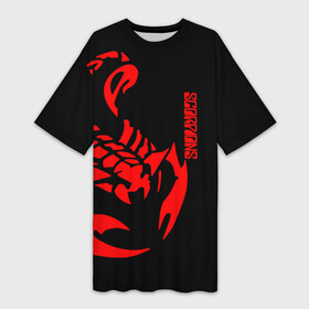 Платье-футболка 3D с принтом Scorpions в Кировске,  |  | scorpions | группа | скорпионс | хард | хардрок