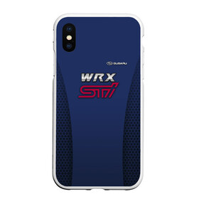 Чехол для iPhone XS Max матовый с принтом SUBARU WRX STI в Кировске, Силикон | Область печати: задняя сторона чехла, без боковых панелей | impreza | sport car | sti | subaru | wrx | авто | логотип | синяя | субарик | субару