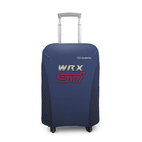 Чехол для чемодана 3D с принтом SUBARU WRX STI в Кировске, 86% полиэфир, 14% спандекс | двустороннее нанесение принта, прорези для ручек и колес | impreza | sport car | sti | subaru | wrx | авто | логотип | синяя | субарик | субару
