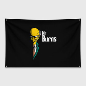 Флаг-баннер с принтом Mr Burns (Simpsons) в Кировске, 100% полиэстер | размер 67 х 109 см, плотность ткани — 95 г/м2; по краям флага есть четыре люверса для крепления | burns | mr | mr. burns | simpsons | мистер бернс | симпсоны