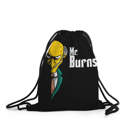 Рюкзак-мешок 3D с принтом Mr. Burns (Simpsons) в Кировске, 100% полиэстер | плотность ткани — 200 г/м2, размер — 35 х 45 см; лямки — толстые шнурки, застежка на шнуровке, без карманов и подкладки | burns | mr | mr. burns | simpsons | мистер бернс | симпсоны