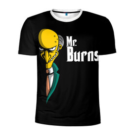 Мужская футболка 3D спортивная с принтом Mr. Burns (Simpsons) в Кировске, 100% полиэстер с улучшенными характеристиками | приталенный силуэт, круглая горловина, широкие плечи, сужается к линии бедра | burns | mr | mr. burns | simpsons | мистер бернс | симпсоны