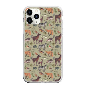 Чехол для iPhone 11 Pro матовый с принтом Wild animals в Кировске, Силикон |  | animals | deer | forest | fox | nature | wild nature | дикие животные | ёжик | лес | лиса | олень | природа | рыба