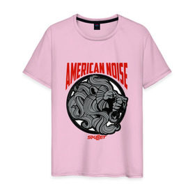 Мужская футболка хлопок с принтом Skillet - American noise в Кировске, 100% хлопок | прямой крой, круглый вырез горловины, длина до линии бедер, слегка спущенное плечо. | 