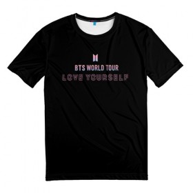Мужская футболка 3D с принтом BTS WORLD TOUR_color в Кировске, 100% полиэфир | прямой крой, круглый вырез горловины, длина до линии бедер | bangtan boys | bts | бантаны | бтс