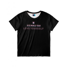 Детская футболка 3D с принтом BTS WORLD TOUR_color в Кировске, 100% гипоаллергенный полиэфир | прямой крой, круглый вырез горловины, длина до линии бедер, чуть спущенное плечо, ткань немного тянется | bangtan boys | bts | бантаны | бтс