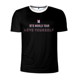 Мужская футболка 3D спортивная с принтом BTS WORLD TOUR_color в Кировске, 100% полиэстер с улучшенными характеристиками | приталенный силуэт, круглая горловина, широкие плечи, сужается к линии бедра | bangtan boys | bts | бантаны | бтс