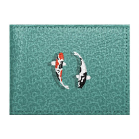 Обложка для студенческого билета с принтом Японские рыбки в Кировске, натуральная кожа | Размер: 11*8 см; Печать на всей внешней стороне | Тематика изображения на принте: карпы | кои | рыбы | япония