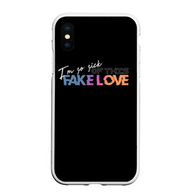 Чехол для iPhone XS Max матовый с принтом FAKE LOVE в Кировске, Силикон | Область печати: задняя сторона чехла, без боковых панелей | bangtan boys | bts | бантаны | бтс