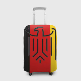 Чехол для чемодана 3D с принтом German eagle в Кировске, 86% полиэфир, 14% спандекс | двустороннее нанесение принта, прорези для ручек и колес | герб | германский | немецкий | орел | флаг