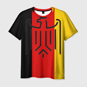 Мужская футболка 3D с принтом German eagle в Кировске, 100% полиэфир | прямой крой, круглый вырез горловины, длина до линии бедер | герб | германский | немецкий | орел | флаг