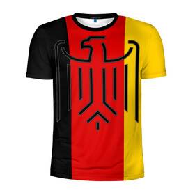 Мужская футболка 3D спортивная с принтом German eagle в Кировске, 100% полиэстер с улучшенными характеристиками | приталенный силуэт, круглая горловина, широкие плечи, сужается к линии бедра | герб | германский | немецкий | орел | флаг
