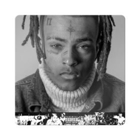 Магнит виниловый Квадрат с принтом XXXTentacion Love в Кировске, полимерный материал с магнитным слоем | размер 9*9 см, закругленные углы | art | rap | tentacion | xxx | xxxtentacion