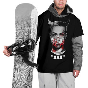 Накидка на куртку 3D с принтом XXX REVENGE в Кировске, 100% полиэстер |  | art | look at me | rap | revenge | tentacion | xxx | xxxtentacion