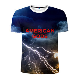 Мужская футболка 3D спортивная с принтом American Gods в Кировске, 100% полиэстер с улучшенными характеристиками | приталенный силуэт, круглая горловина, широкие плечи, сужается к линии бедра | american gods | omg | американские боги | джиллиан андерсон | иэн макшейн | пабло шрайбер | фантастика | эмили браунинг