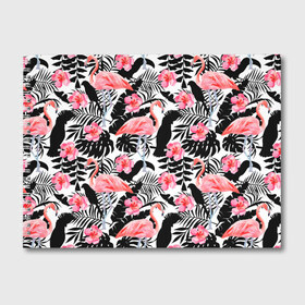 Альбом для рисования с принтом Pattern Flamingo в Кировске, 100% бумага
 | матовая бумага, плотность 200 мг. | 