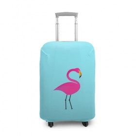 Чехол для чемодана 3D с принтом Flamingo в Кировске, 86% полиэфир, 14% спандекс | двустороннее нанесение принта, прорези для ручек и колес | 