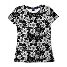 Женская футболка 3D с принтом Кружева в Кировске, 100% полиэфир ( синтетическое хлопкоподобное полотно) | прямой крой, круглый вырез горловины, длина до линии бедер | 