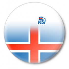 Значок с принтом KSI ICELAND SPORT в Кировске,  металл | круглая форма, металлическая застежка в виде булавки | Тематика изображения на принте: 2019 | fc | football | football club | iceland | ksi | sport | исландия | кси | сборная исландии | спорт | спортивные | униформа | фирменные цвета | фк | футбол | футбольный клуб