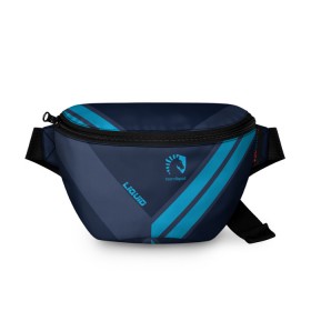 Поясная сумка 3D с принтом TEAM LIQUID E-SPORT в Кировске, 100% полиэстер | плотная ткань, ремень с регулируемой длиной, внутри несколько карманов для мелочей, основное отделение и карман с обратной стороны сумки застегиваются на молнию | 2019 | blue | cybersport | esport | liquid | logo | pro league | team | team liquid | киберспорт | логотип | тим ликвид | фирменные цвета