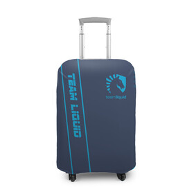 Чехол для чемодана 3D с принтом TEAM LIQUID E-SPORT в Кировске, 86% полиэфир, 14% спандекс | двустороннее нанесение принта, прорези для ручек и колес | 2019 | blue | cybersport | esport | liquid | logo | pro league | team | team liquid | киберспорт | логотип | тим ликвид | фирменные цвета
