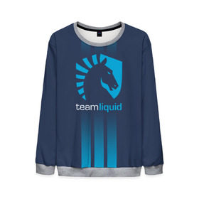 Мужской свитшот 3D с принтом TEAM LIQUID E-SPORT в Кировске, 100% полиэстер с мягким внутренним слоем | круглый вырез горловины, мягкая резинка на манжетах и поясе, свободная посадка по фигуре | 2019 | blue | cybersport | esport | liquid | logo | pro league | team | team liquid | киберспорт | логотип | тим ликвид | фирменные цвета