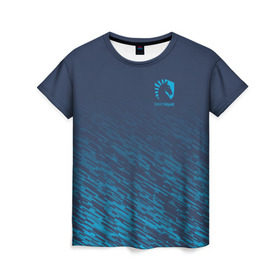 Женская футболка 3D с принтом TEAM LIQUID E-SPORT в Кировске, 100% полиэфир ( синтетическое хлопкоподобное полотно) | прямой крой, круглый вырез горловины, длина до линии бедер | 2019 | blue | cybersport | esport | liquid | logo | pro league | team | team liquid | киберспорт | логотип | тим ликвид | фирменные цвета