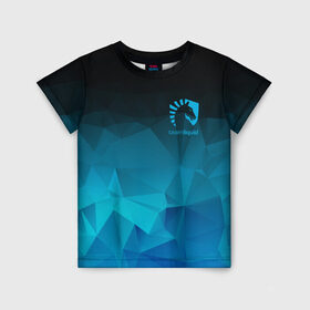 Детская футболка 3D с принтом TEAM LIQUID E-SPORT в Кировске, 100% гипоаллергенный полиэфир | прямой крой, круглый вырез горловины, длина до линии бедер, чуть спущенное плечо, ткань немного тянется | 2019 | blue | cybersport | esport | liquid | logo | pro league | team | team liquid | киберспорт | логотип | тим ликвид | фирменные цвета