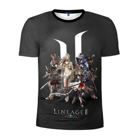 Мужская футболка 3D спортивная с принтом LineAge 2 Revolution в Кировске, 100% полиэстер с улучшенными характеристиками | приталенный силуэт, круглая горловина, широкие плечи, сужается к линии бедра | l2 | la2 | lineage | lineage2 | ла2 | линейка