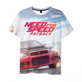 Мужская футболка 3D с принтом Need for Speed: Payback в Кировске, 100% полиэфир | прямой крой, круглый вырез горловины, длина до линии бедер | Тематика изображения на принте: авто | аркада | гонки | жажда | машины | мода | популярные | расплата | скорости