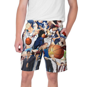 Мужские шорты 3D с принтом Kuroko no Basket в Кировске,  полиэстер 100% | прямой крой, два кармана без застежек по бокам. Мягкая трикотажная резинка на поясе, внутри которой широкие завязки. Длина чуть выше колен | аниме | баскетбол | спорт