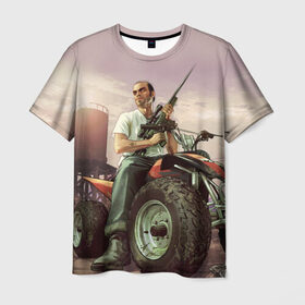 Мужская футболка 3D с принтом Grand Theft Auto в Кировске, 100% полиэфир | прямой крой, круглый вырез горловины, длина до линии бедер | action | adventure | герой | гта | лос анджелес | лос сантос | мир | открытый | полет | сан андреас | сила | стрельба