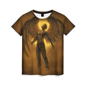 Женская футболка 3D с принтом Deus Ex: Human Revolution в Кировске, 100% полиэфир ( синтетическое хлопкоподобное полотно) | прямой крой, круглый вырез горловины, длина до линии бедер | action | rpg | ангел | бог | детройт | из | киберпанк | революция | стелс | человечества | экшен