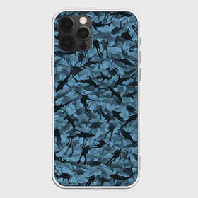 Чехол для iPhone 12 Pro Max с принтом Акулы и дайверы в Кировске, Силикон |  | Тематика изображения на принте: аквалангист | камуфляж | милитари | молот | море | рыба