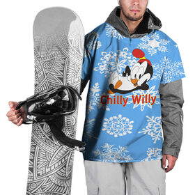 Накидка на куртку 3D с принтом Chilly Willy в Кировске, 100% полиэстер |  | chilly | chilly willy | арт | животные | милые | мультфильмы | пингвины | снежинки | текстура | чилли вилли