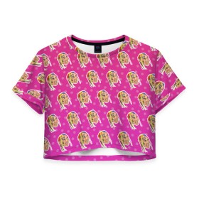 Женская футболка Cropp-top с принтом 6IX9INE PATTERN в Кировске, 100% полиэстер | круглая горловина, длина футболки до линии талии, рукава с отворотами | 6ix9ine | sixnine | tekashi