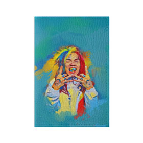 Обложка для паспорта матовая кожа с принтом 6IX9INE PAINTS в Кировске, натуральная матовая кожа | размер 19,3 х 13,7 см; прозрачные пластиковые крепления | 6ix9ine | sixnine | tekashi