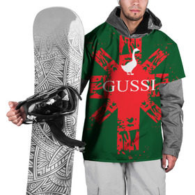 Накидка на куртку 3D с принтом GUSSI Union Jack в Кировске, 100% полиэстер |  | gucci | gussi ga ga ga | gussi gang | бренд | британия | великобритания | птица | юнион джек
