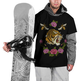 Накидка на куртку 3D с принтом GG Tiger в Кировске, 100% полиэстер |  | bee | brand | flower | flowers | gg | ggang | gucci | guccigang | tiger | вышивка | гг | гуччи | пчела | пчелы | тигр | цветок | цветы