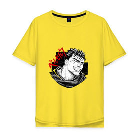 Мужская футболка хлопок Oversize с принтом Берсерк. Гатс в Кировске, 100% хлопок | свободный крой, круглый ворот, “спинка” длиннее передней части | berserk | berzerk | guts | берсерк | гатс