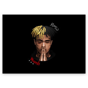 Поздравительная открытка с принтом XXXtentacion (Alone 3D) в Кировске, 100% бумага | плотность бумаги 280 г/м2, матовая, на обратной стороне линовка и место для марки
 | Тематика изображения на принте: alone | art | numb | rap | tentacion | xxxtentacion