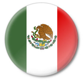 Значок с принтом Мексика Чемпионат Мира в Кировске,  металл | круглая форма, металлическая застежка в виде булавки | mexico | бразилия | мексика | сборная мексики | футбол | чемпионат мира