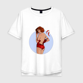 Мужская футболка хлопок Oversize с принтом Чили в Кировске, 100% хлопок | свободный крой, круглый ворот, “спинка” длиннее передней части | белье | девушка | купальник | перец | чили. красный