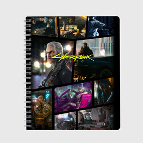 Тетрадь с принтом CYBERPUNK 2077 в Кировске, 100% бумага | 48 листов, плотность листов — 60 г/м2, плотность картонной обложки — 250 г/м2. Листы скреплены сбоку удобной пружинной спиралью. Уголки страниц и обложки скругленные. Цвет линий — светло-серый
 | 2019 | cd project red | cyberpunk 2077 | future | hack | samurai | sci fi | the witcher | witcher 2077 | андроиды | безумие | будущее | ведьмак 2077 | киберпанк 2077 | логотип | роботы | самураи | фантастика | цифры