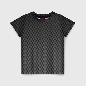 Детская футболка 3D с принтом Чешуя дракона в Кировске, 100% гипоаллергенный полиэфир | прямой крой, круглый вырез горловины, длина до линии бедер, чуть спущенное плечо, ткань немного тянется | змеиная кожа | змея | черный