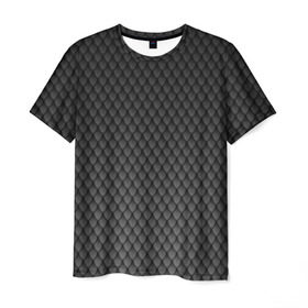 Мужская футболка 3D с принтом Чешуя дракона в Кировске, 100% полиэфир | прямой крой, круглый вырез горловины, длина до линии бедер | змеиная кожа | змея | черный