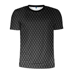 Мужская футболка 3D спортивная с принтом Чешуя дракона в Кировске, 100% полиэстер с улучшенными характеристиками | приталенный силуэт, круглая горловина, широкие плечи, сужается к линии бедра | змеиная кожа | змея | черный